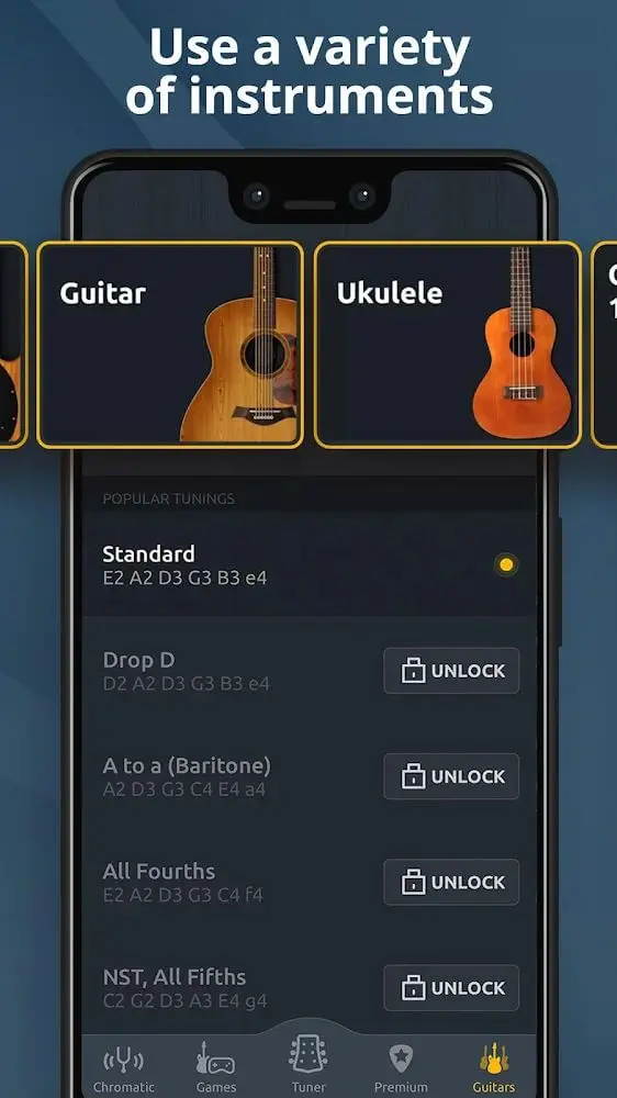 Screenshot of the Guitar Tuner app