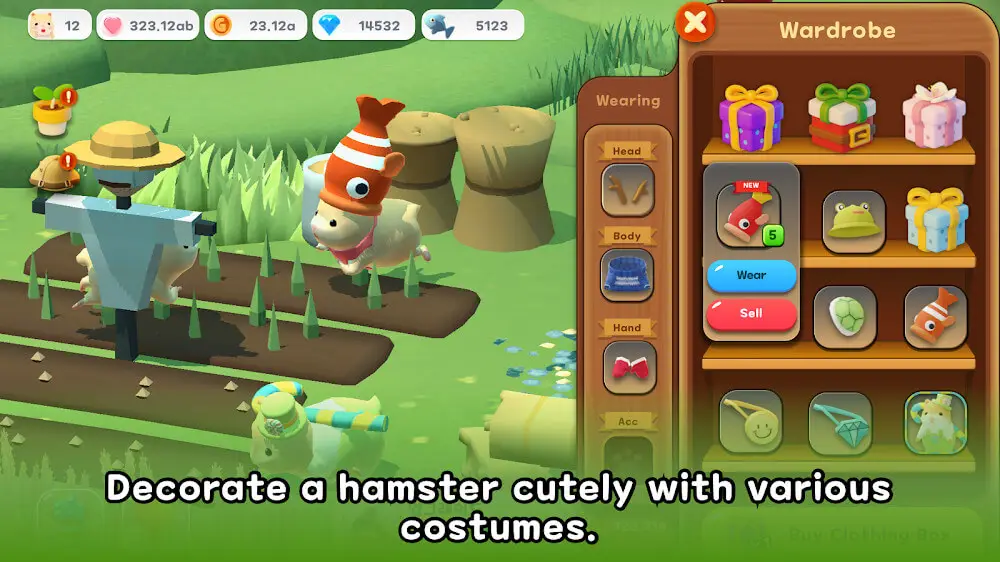 Screenshot of the Hamster Village game