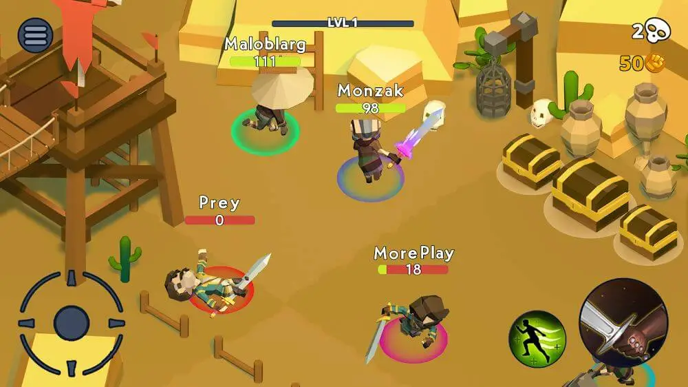 Screenshot of the HeadHunters io game