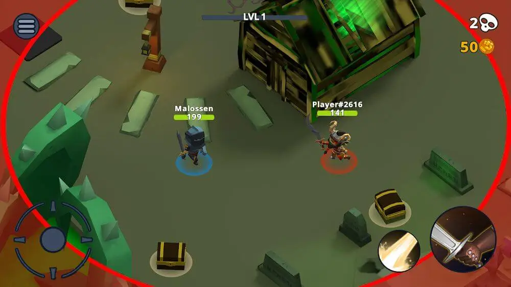 Screenshot of the HeadHunters io game