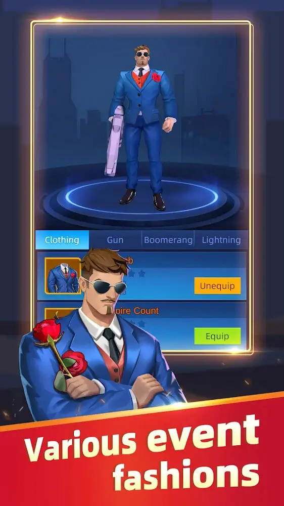 Screenshot of the Hero Shooter app
