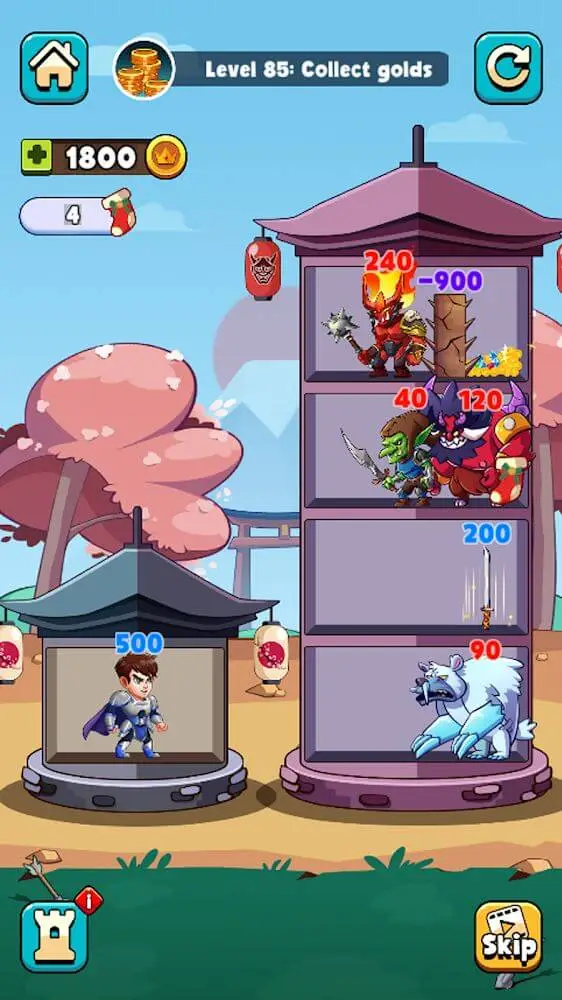 Screenshot of the Hero Tower Wars app