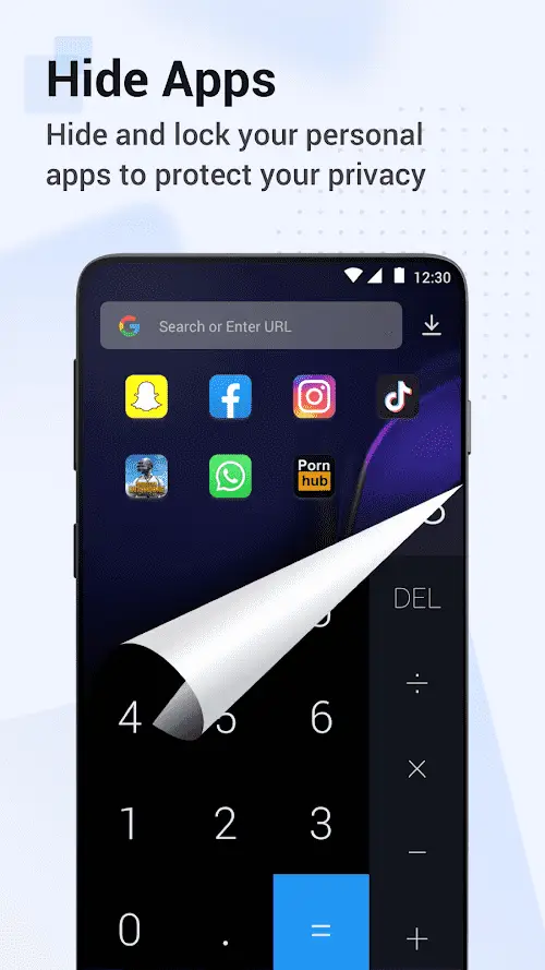 Screenshot of the HideX app