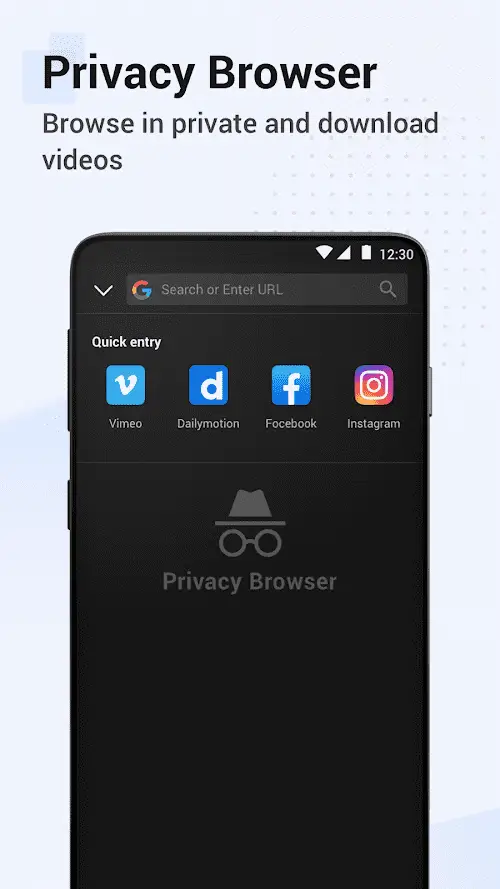 Screenshot of the HideX app