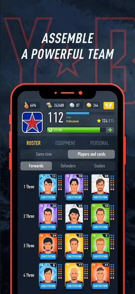 Screenshot of the HockeyBattle app