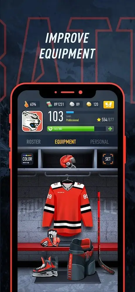 Screenshot of the HockeyBattle app