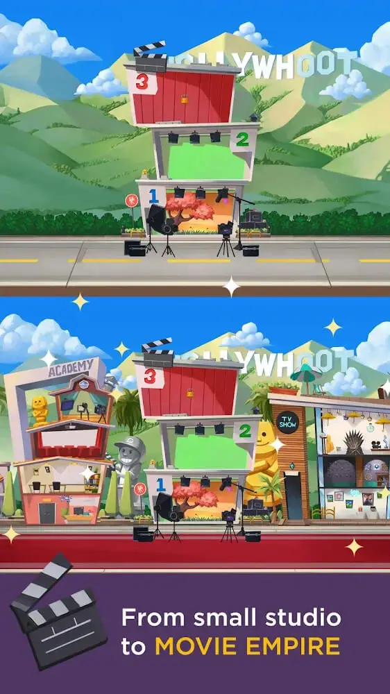 Screenshot of the Hollywhoot app