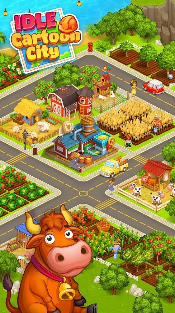 Screenshot of the Idle Cartoon City app