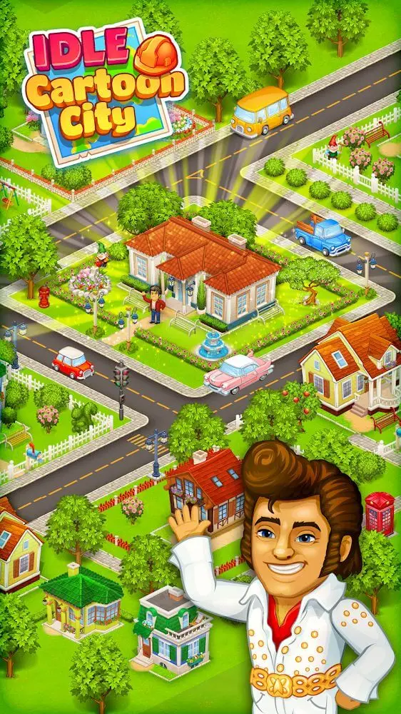 Screenshot of the Idle Cartoon City app