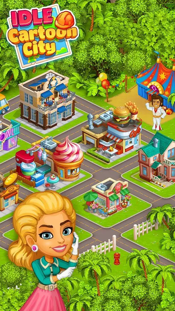 Screenshot of the Idle Cartoon City app