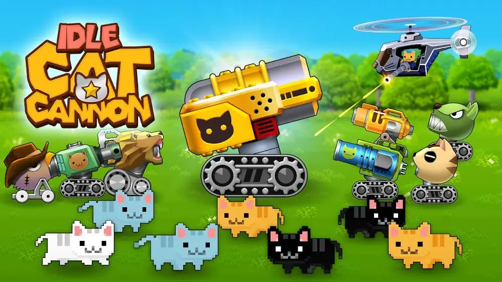 Screenshot of the Idle Cat Cannon game