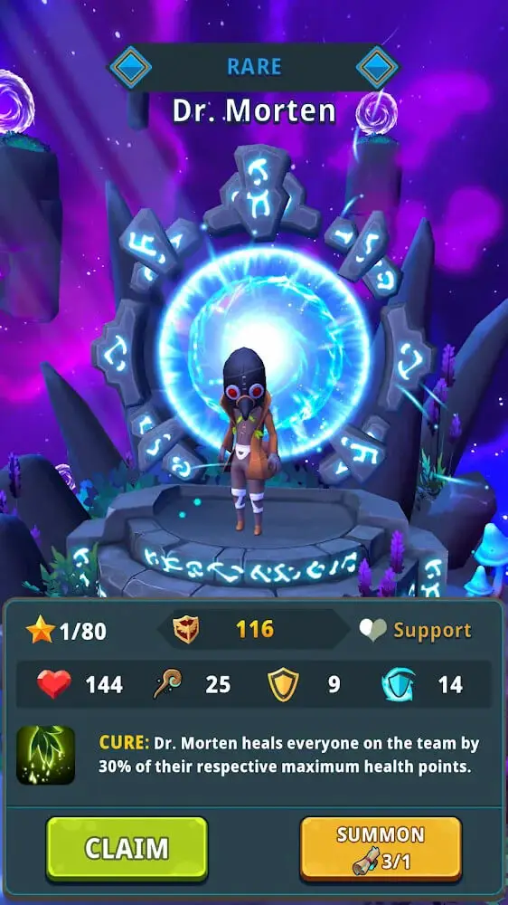 Screenshot of the Idle Dungeon Manager app