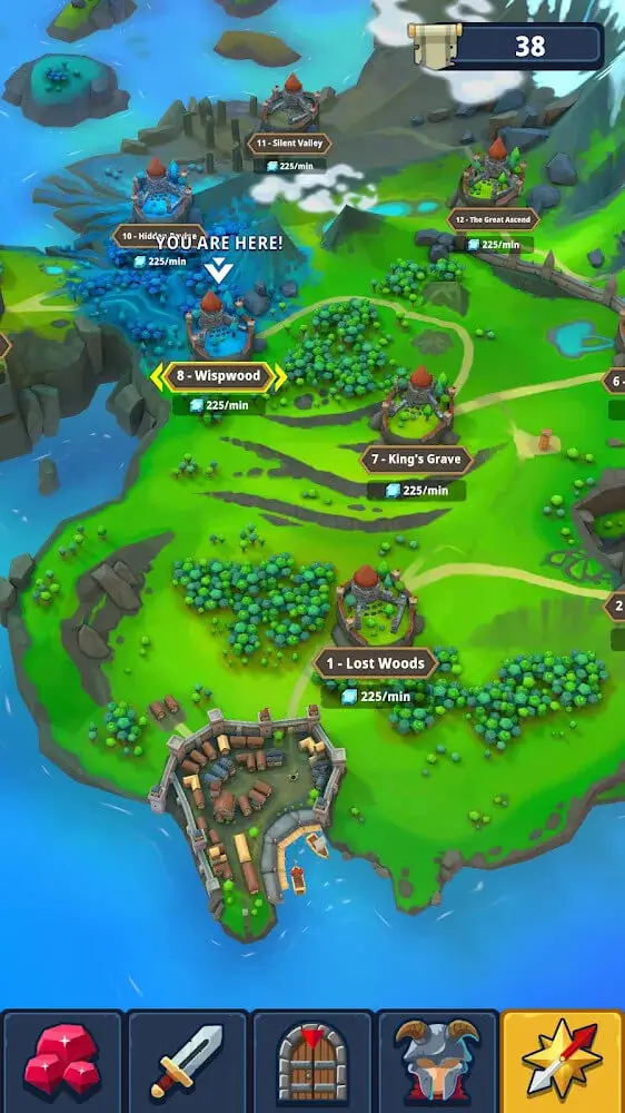 Screenshot of the Idle Dungeon Manager app