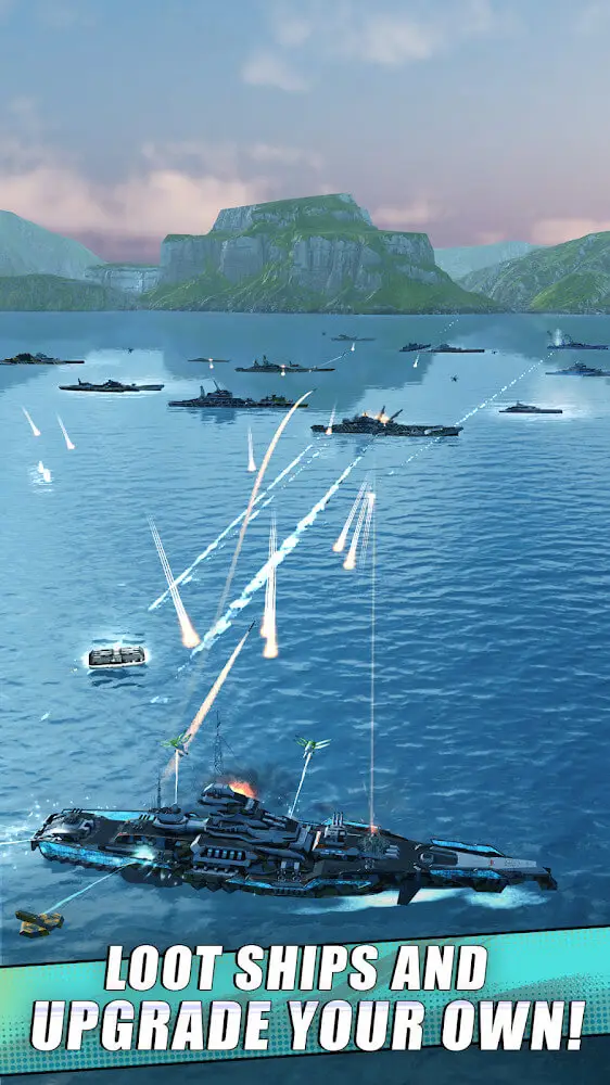 Screenshot of the Idle Fleet: Warship Shooter app
