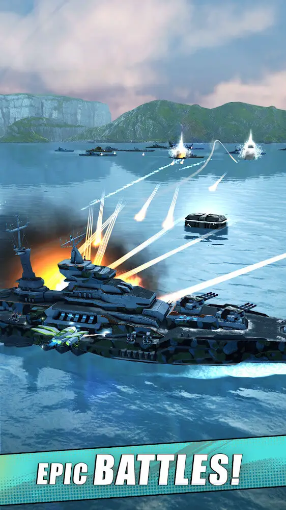 Screenshot of the Idle Fleet: Warship Shooter app