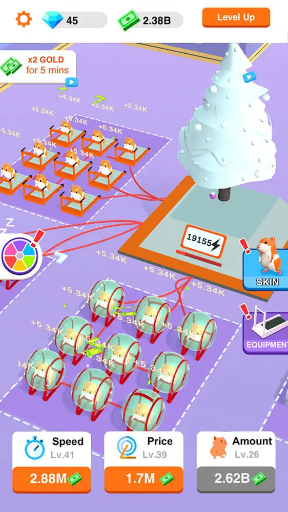 Screenshot of the Idle Hamster Energy app