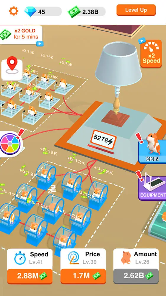 Screenshot of the Idle Hamster Energy app