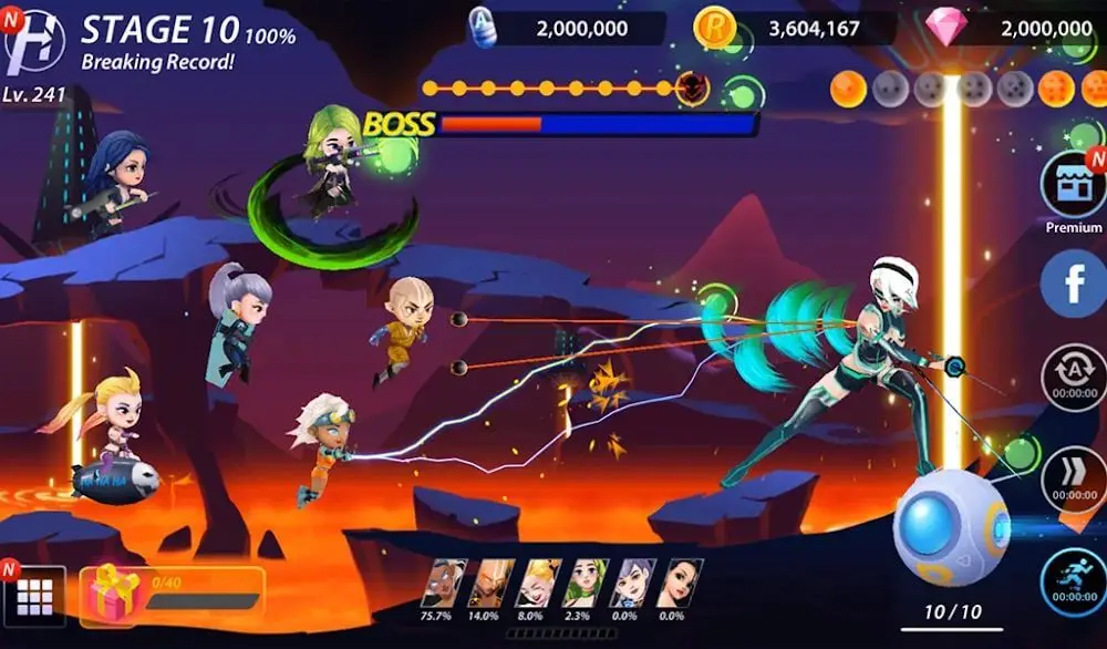 Screenshot of the Idle Hero Z game
