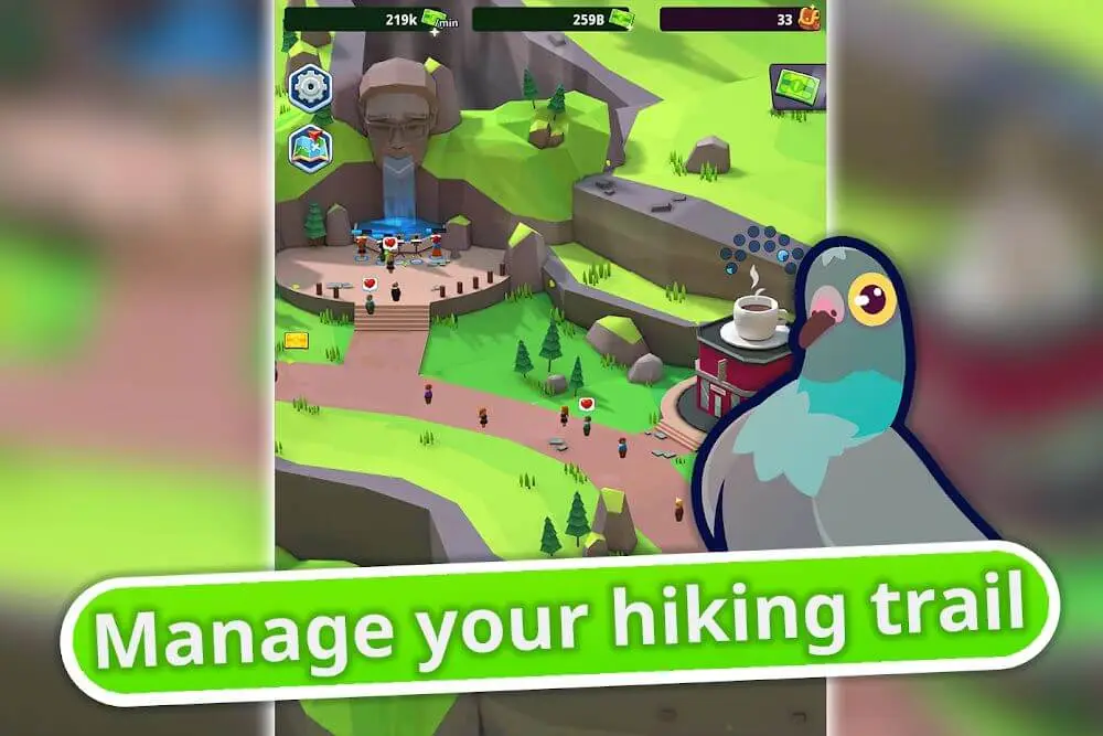 Screenshot of the Idle Hiking Manager game