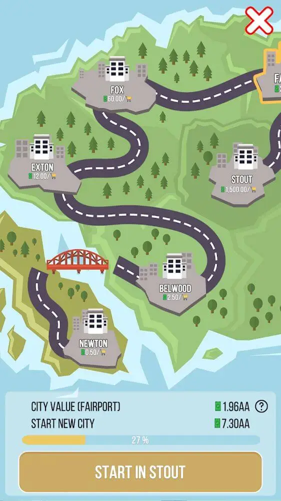 Screenshot of the Idle Island City Idle Tycoon app