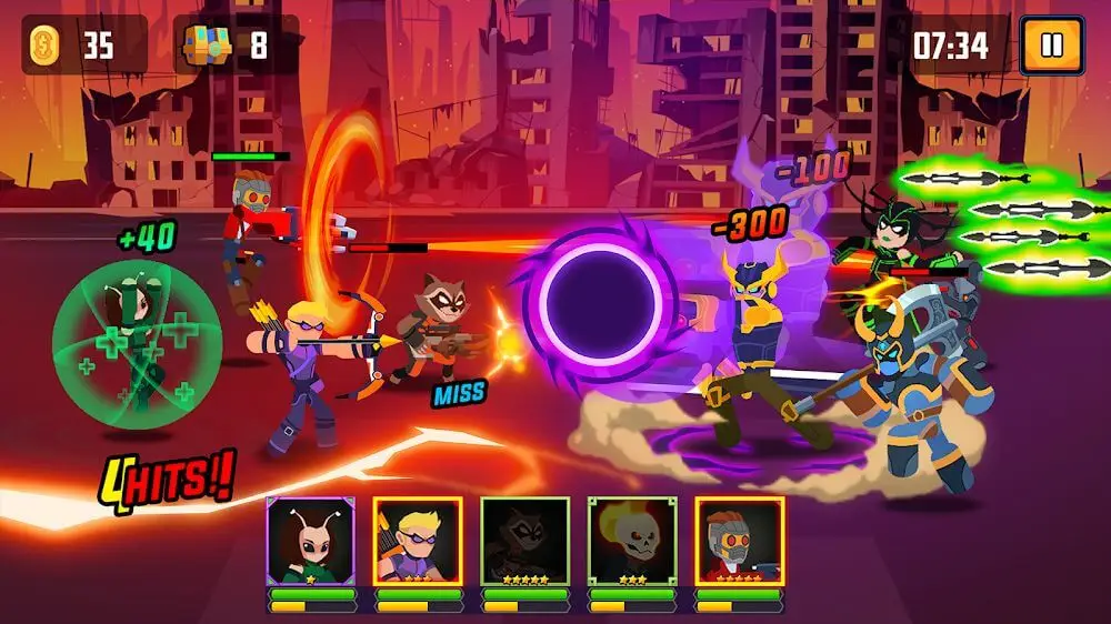 Screenshot of the Idle Stickman Heroes Fight game