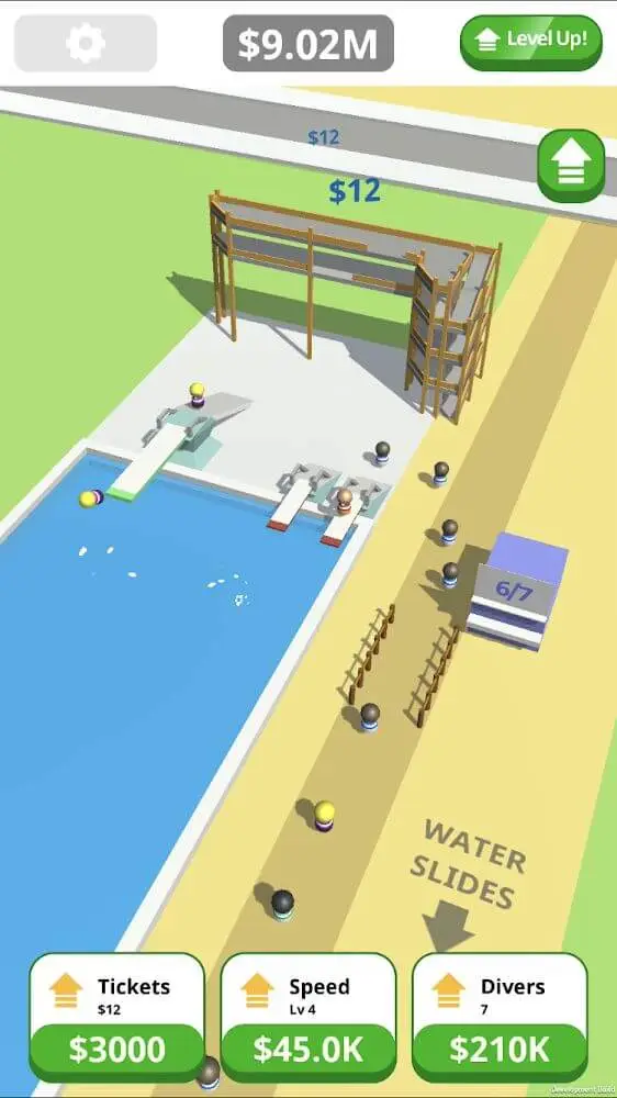 Screenshot of the Idle Tap Splash Park app