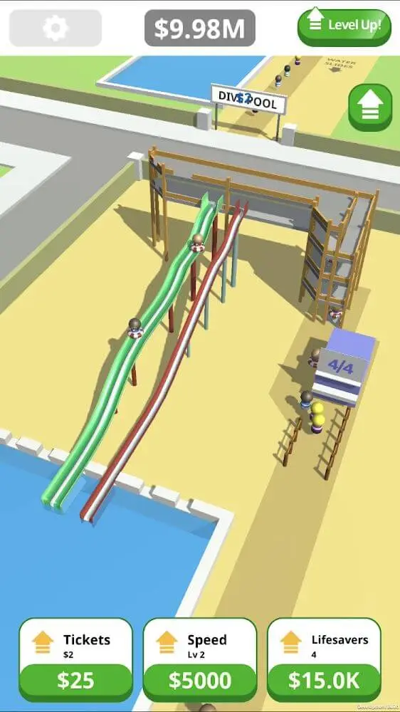 Screenshot of the Idle Tap Splash Park app