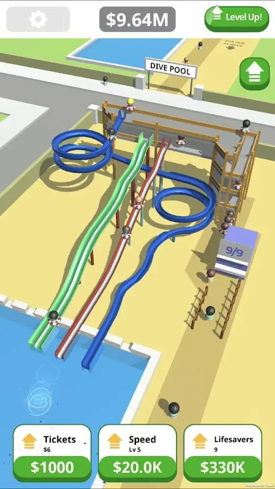 Screenshot of the Idle Tap Splash Park app
