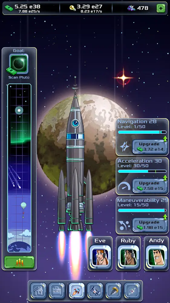 Screenshot of the Idle Tycoon: Space Company app