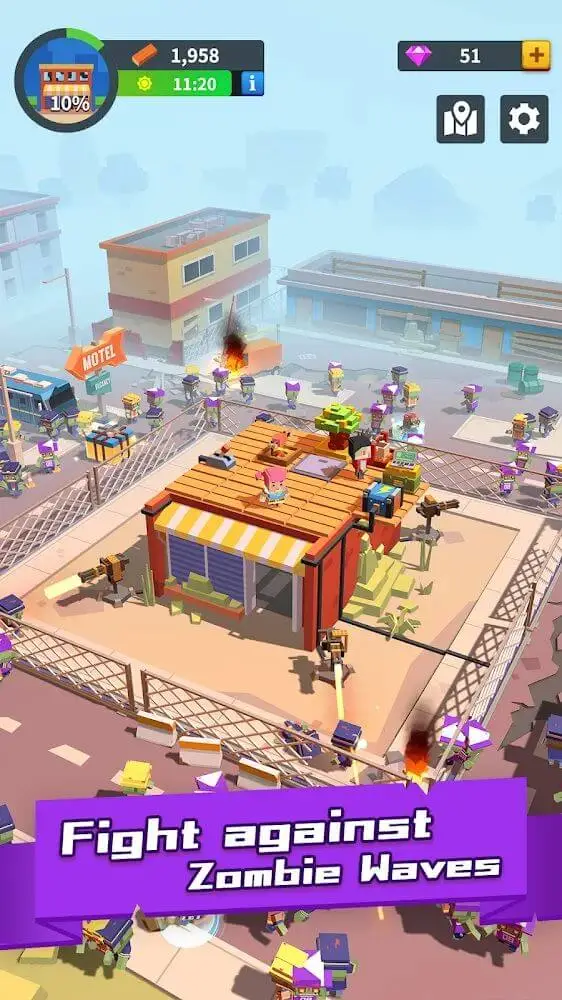 Screenshot of the Idle Zombie Shelter app