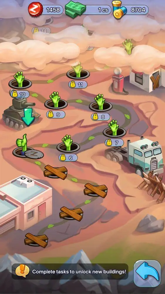 Screenshot of the Idle Zombie Survival app