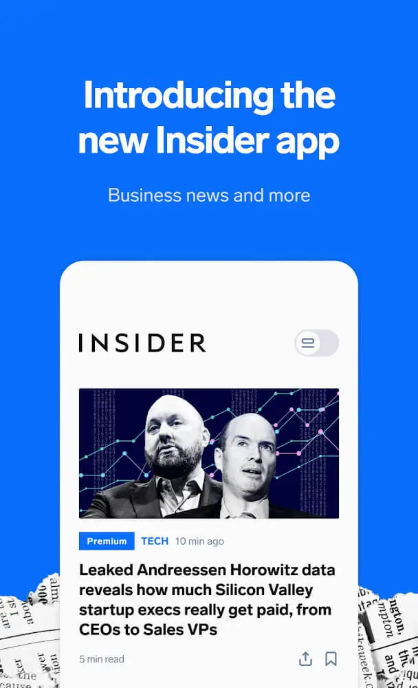 Screenshot of the Insider app