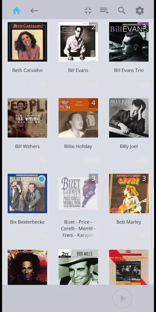 Screenshot of the JRiver for Android app