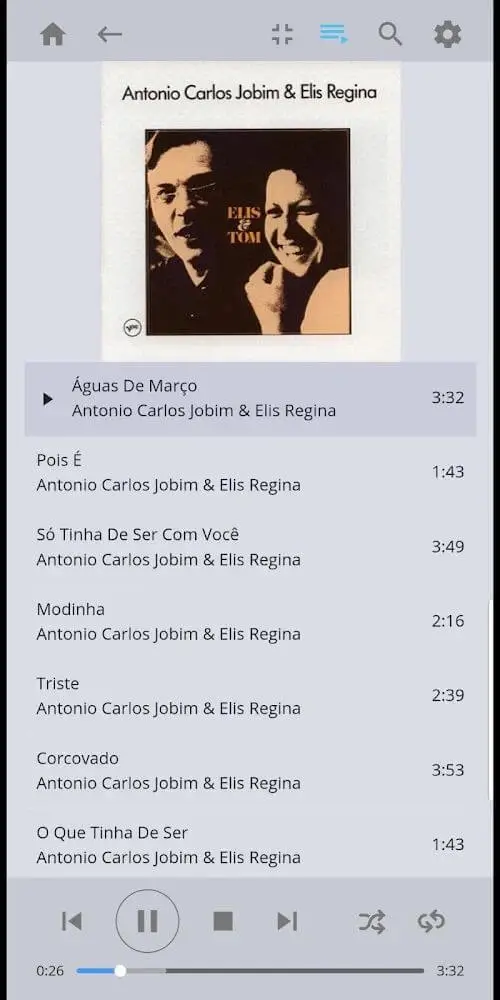 Screenshot of the JRiver for Android app