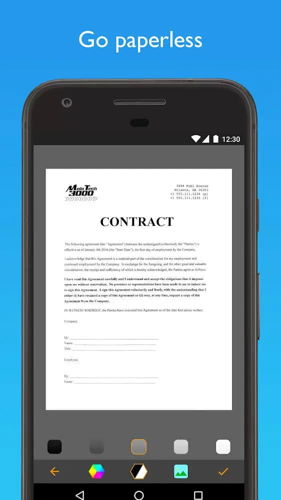 Screenshot of the JotNot Pro - PDF Scanner app