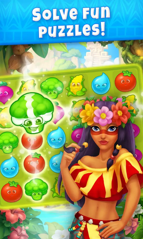 Screenshot of the JungleMix Match-3 app