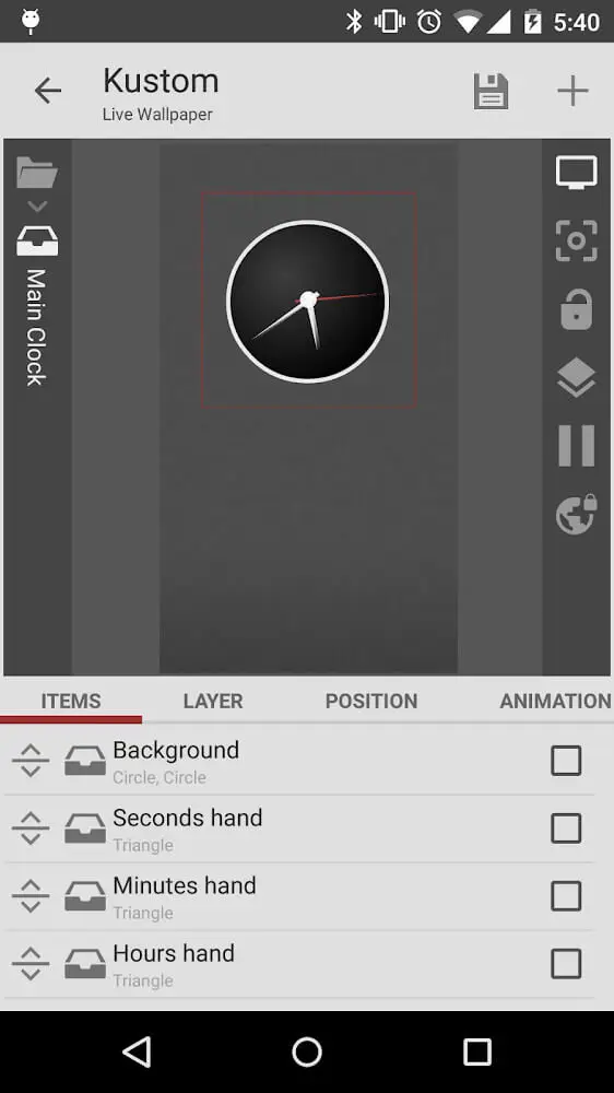 Screenshot of the KLWP Live Wallpaper Pro app