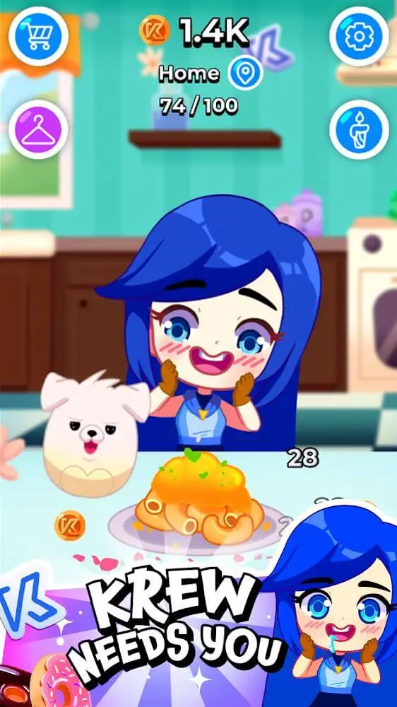 Screenshot of the KREW EATS app