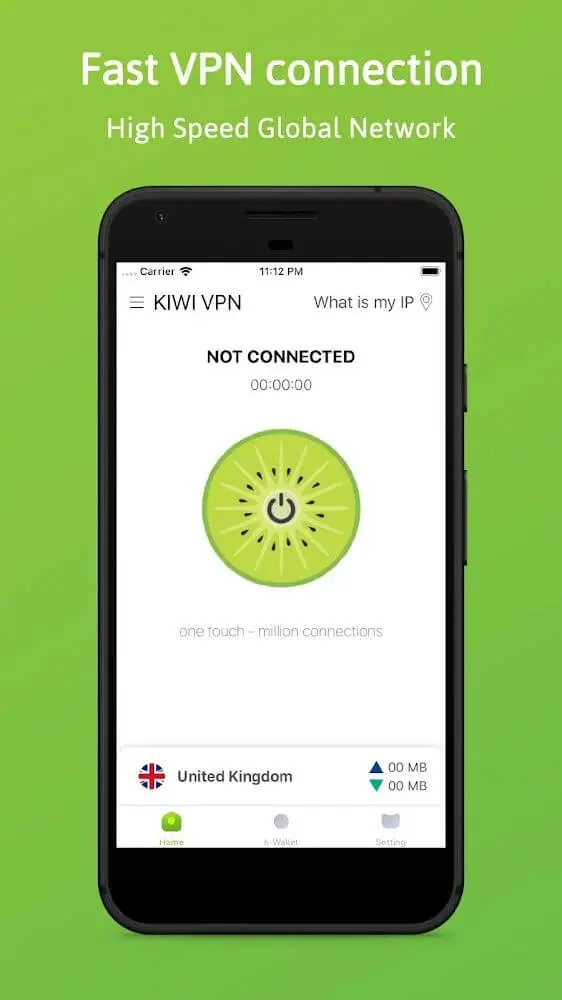 Screenshot of the Kiwi VPN app
