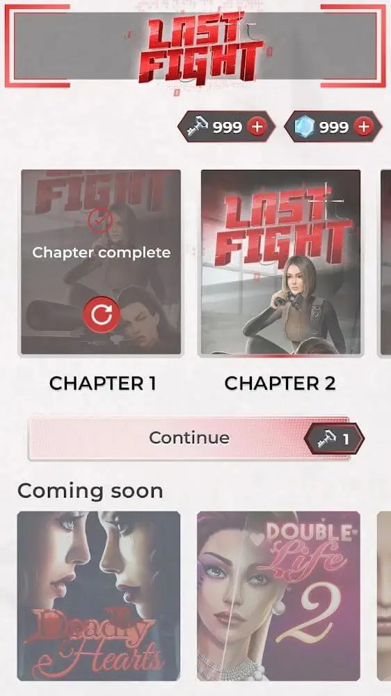 Screenshot of the Last Fight app