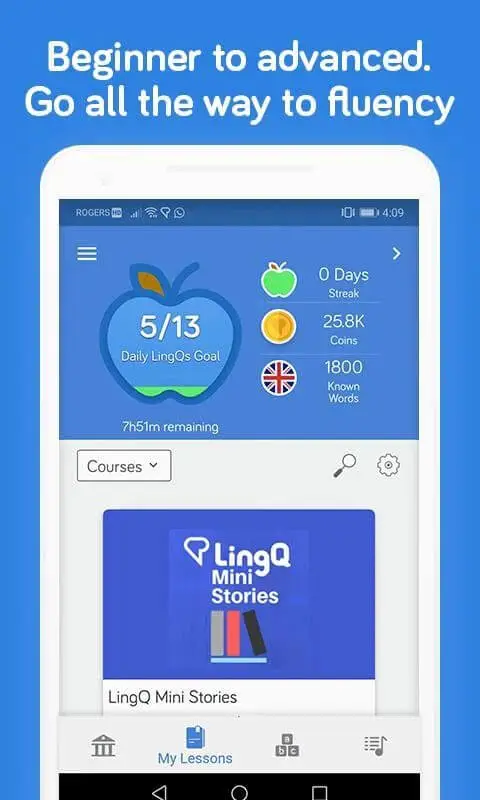 Screenshot of the LingQ app