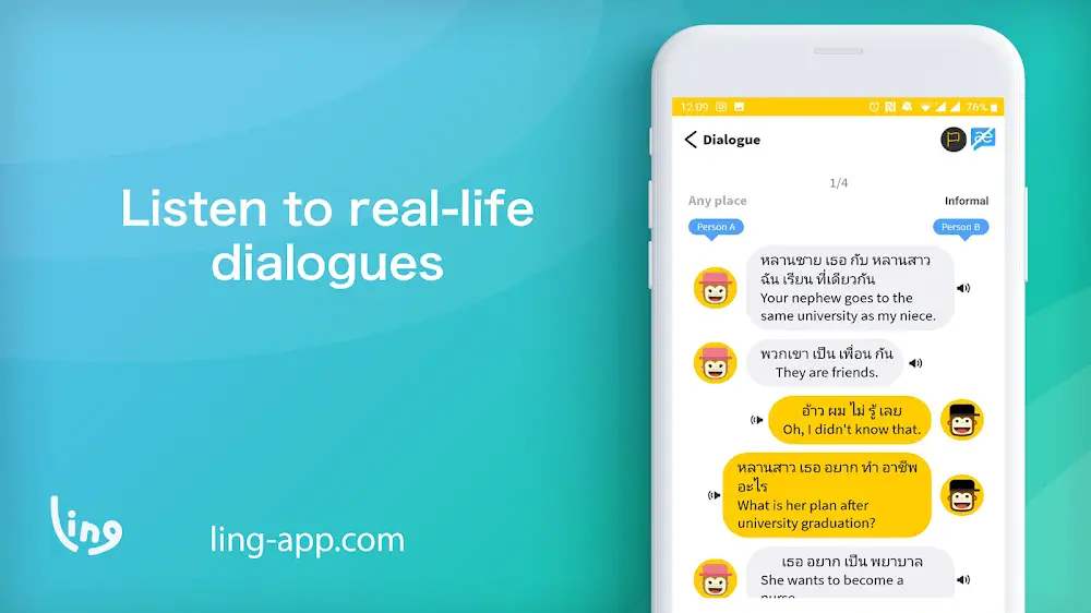 Screenshot of the Ling Learn Languages game