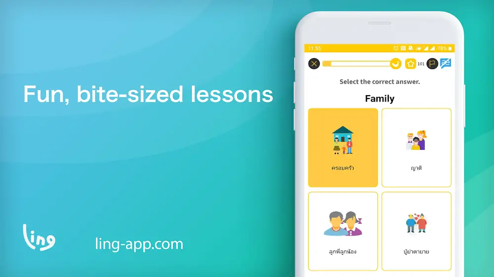 Screenshot of the Ling Learn Languages game