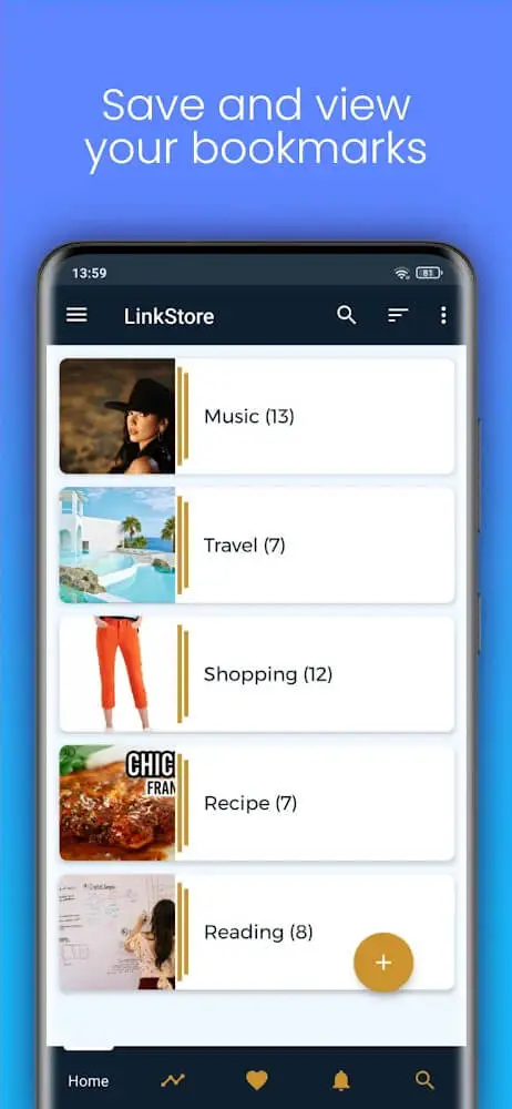 Screenshot of the LinkStore app