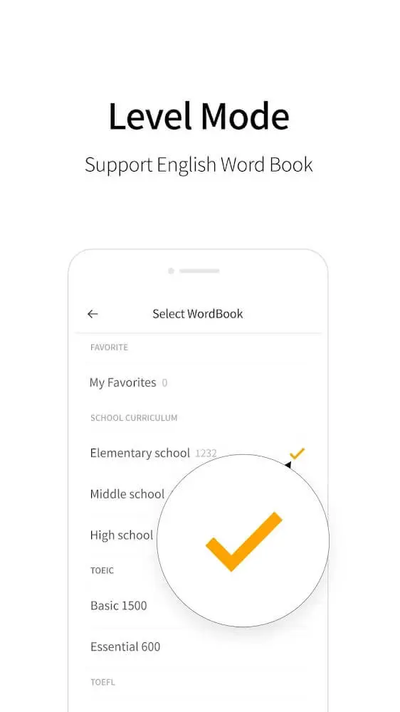 Screenshot of the Lockscreen English Dictionary app