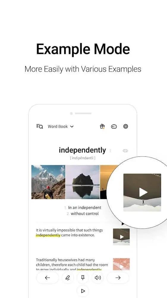 Screenshot of the Lockscreen English Dictionary app