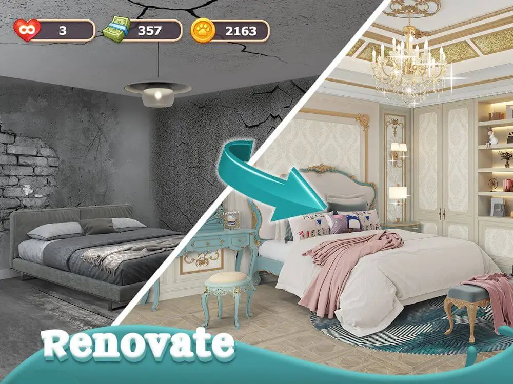 Screenshot of the Love Design - Home Makeover game