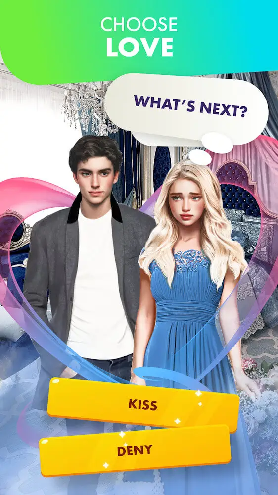 Screenshot of the Love Story Game app
