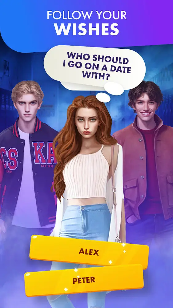 Screenshot of the Love Story Game app