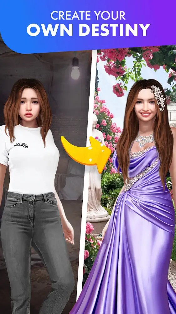 Screenshot of the Love Story Game app